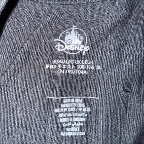 Disney Mulan Mushu Black Long Sleeve Tee Shirt Size Large Front Back Graphics - Picture 2 of 6